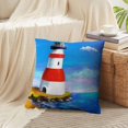 thumbnail image 5 of LALILO Throw Pillow Covers Picture Lighthouse Architecture Beach Blue Building Coast Color Island Landmark Set of 2 Square 18 x 18 Inch Pillowcase, 5 of 5
