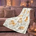 thumbnail image 6 of Cute Pomeranian Pumpkin Botanical Art Autumn, Playful Pet Portrait Pattern, Warm Flannel Blanket for Living Room and Bedroom, Dog Lovers Thanksgiving Gift, Pet Lover Home Decor, 6 of 9