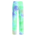 thumbnail image 4 of Mens Tie Dye Pajama Pants Big & Tall Sleep Lounge Pants Drawstring Soft Pjs Bottoms with Pockets Green, 3XL, 4 of 5