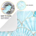 thumbnail image 2 of Vintage Teal Seashells Dish Drying Mat Microfiber Kitchen Mats Large Counter Absorbent Dish Pad Drainer Rack 16"x18", 2 of 7