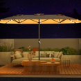 thumbnail image 4 of QinaQin 15 FT Rectangular Patio Umbrella with Solar Lights and Base, 36 LED Lights and Crank Handle, 4 of 7