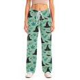 thumbnail image 4 of JULMCOMO Halloween Pajama Pants for Women Pumpkin Blood Ghost Print Drawstring Elastic Waist Trendy Pajamas Pants Fuuny Print Comfy Loose Pjs Green S, 4 of 6