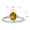 thumbnail image 5 of SuperJeweler 1 1/3 Carat Oval Shape Citrine and Two Diamond Ring In Sterling Silver For Women, 5 of 6