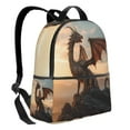thumbnail image 2 of Zufioo Sky Sunset Bronze Dragon Print Fashion Large Capacity Backpack, Zippered Multi-compartment Travel Work Campus Lightweight Backpack, Unisex, 2 of 5