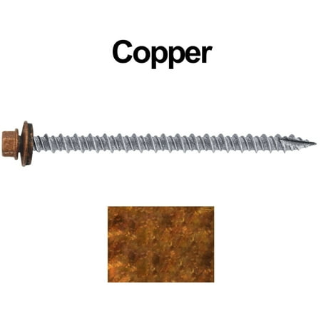 

Jake Sales Brand - #10 x 3 Metal Roof Screw ~250- Hex Head - Type 17 Tip - EPDM washer - COPPER