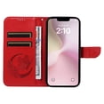 thumbnail image 3 of Dteck Pattern Case for iPhone SE4,Magnetic Leather Butterfly Floral Embossed Flip Case Card Slots Wallet Stand Cover with Wrist Strap for iPhone SE4,Red, 3 of 7