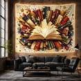 thumbnail image 6 of Antique Book Stack Illustration Tapestry Wall Hanging, 6 of 7