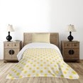 thumbnail image 4 of Ambesonne Geometric Quilted Bedspread Set 2 Pcs, Summer Sun Motif, Twin Size, Yellow White, 4 of 5