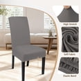 thumbnail image 3 of Dining Room Chair Covers Set of 6, Stretch Solid Color Parsons Chair Slipcover Spandex Removable Washable Kitchen Chair Protector Cover for Dining Room, Hotel, Ceremony (Pure Gray), 3 of 6