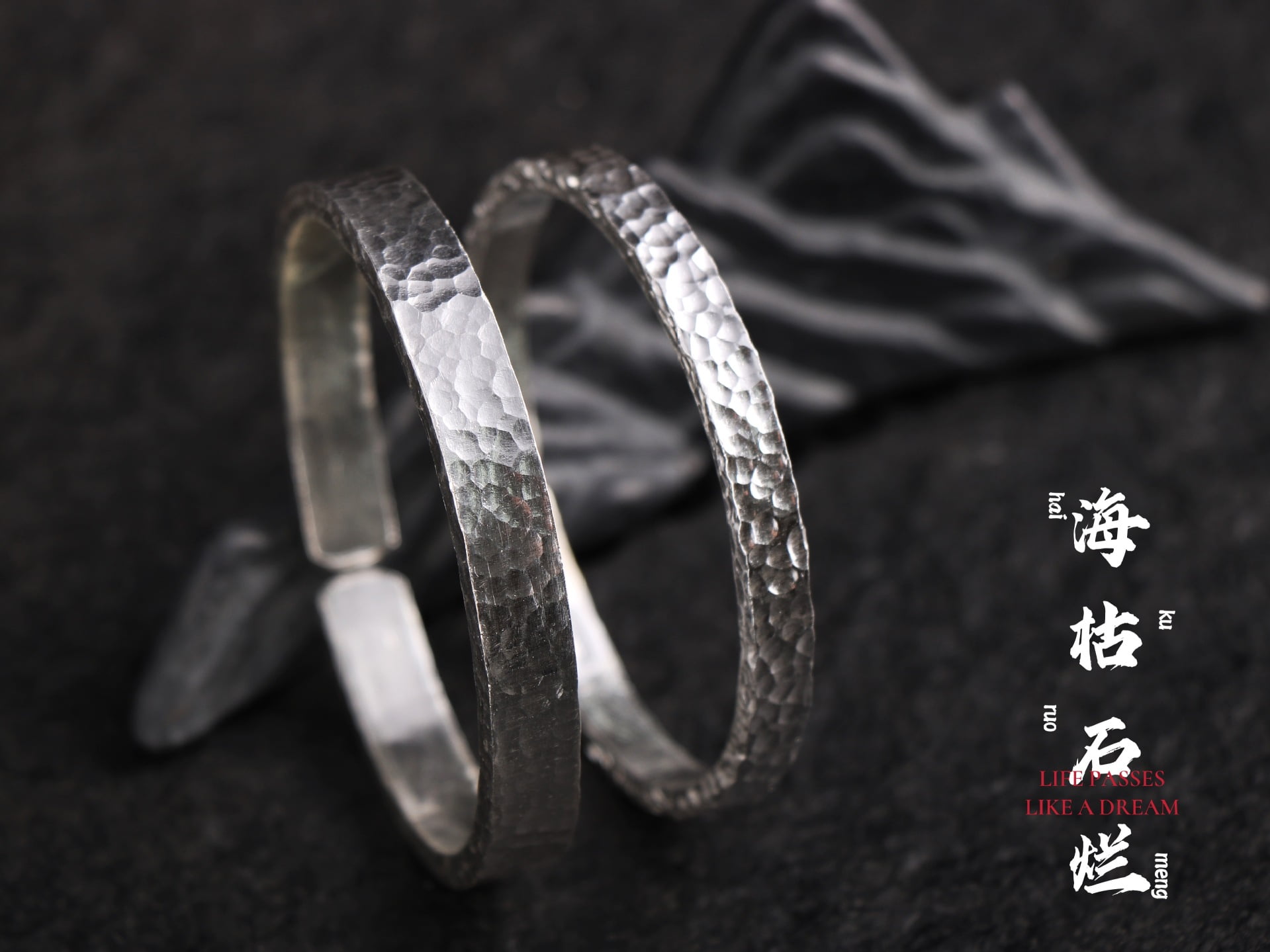 Wollet S999 Sterling Silver Couple Bangle Bracelet Snowflake