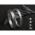 thumbnail image 5 of Wollet S999 Sterling Silver Couple Bangle Bracelet Snowflake Silver Handmade Knockout Hammer Pattern Bracelet for Men and Women, 5 of 11
