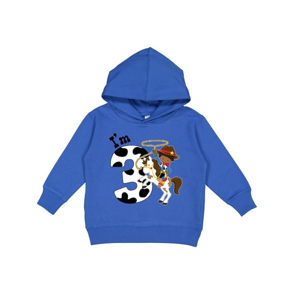 Inktastic I'm Three-cowboy Riding Horse Birthday Toddler Hoodie