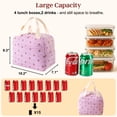 thumbnail image 2 of Lomyolo Cute Lunch Bag for Women Men - Large 9.8L Insulated Corduroy Lunch Tote Bag, Thermal Leak Resistant Lunch Cooler for Work, Travel, Picnic, Beach, Ideal Gift for Back to School, 2 of 6