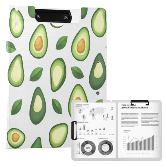 FORMRS A4 Clipboard Folder with Pen Holder Horizontal Foldable School Office Binder, Avocado