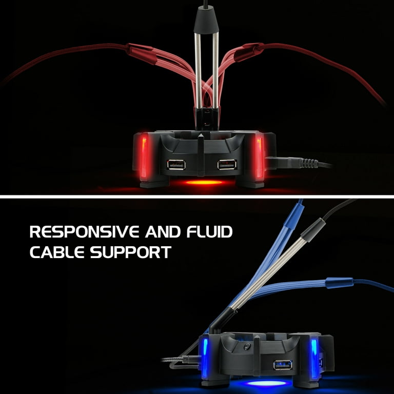 ENHANCE Gaming Mouse Bungee フレキシブルアームによるコード管理用2.0 USBハブ (ブルー) qqffhab Amazon | ENHANCE Gaming Mouse Bungee フレキシブルアームによる