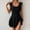 Black, variant on LYMAYTER One-Piece Swim Dress for Women Ruffle Tummy Control Swim Dress Tie Knot Skirt Bathing Suit S-2XL