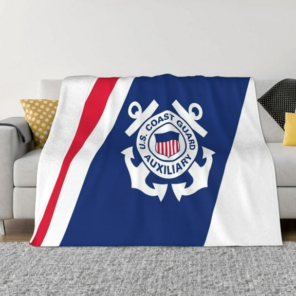 US Coast Guard Blanket Soft and Warm Cozy Flannel Lightweight Throw Blanket for Couch Sofa Bed 50x40