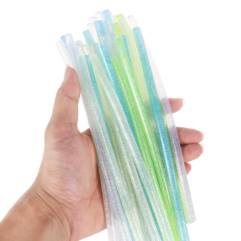 MOMOJIA 100 Coloured Mini Hot Melt Adhesive Sticks, 7x200mm, for Crafts and Quick Repairs, Assorted Color School Office Supplies