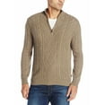 thumbnail image 1 of IZOD Men's Solid Color Long Sleeve 1/4 Zip Aran Sweater, 1 of 1
