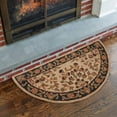 Beige with Black Hand Tufted 100 Wool Hearth Rug Floor from Heat