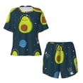 thumbnail image 4 of Lsque Avocado in Space Women's Short-Sleeved Pajama Set - 2 Piece Soft and Lightweight Sleepwear Set-Large, 4 of 9