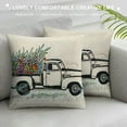 thumbnail image 3 of Nawypu  Hello Spring Throw Pillow Covers Rustic Country Floral Truck Wildflower Cottage Farmhouse Green Decorative Throw Pillows Cases Outdoor Decor for Couch Sofa Porch, 3 of 5
