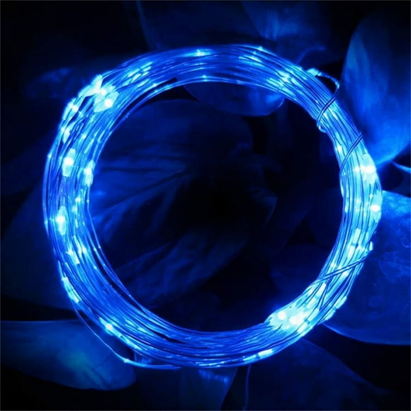 100 Copper Wire Lights with Remote, 10M Length Blue LED String Lights