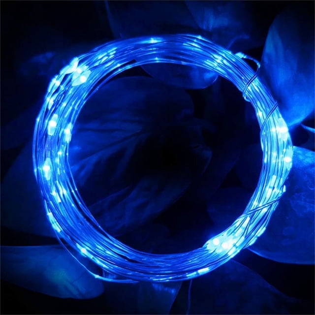 100 Copper Wire Lights with Remote, 10M Length Blue LED String Lights
