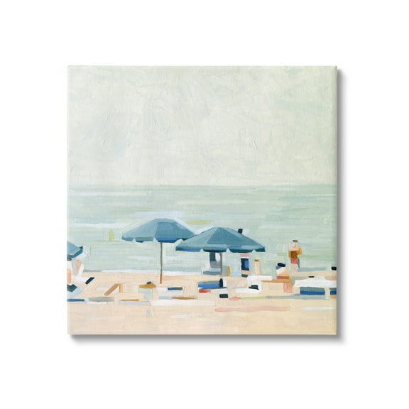 Stupell Industries Modern Summer Coast Beach Day Coastal Painting Gallery Wrapped Canvas Print Wall Art