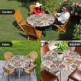 thumbnail image 4 of Boho Floral Round Tablecloth for 36-44 Inch Tables,Fitted Table Cover with Elastic Edge,Farmhouse Vintage Red Blue Flower Plant Waterproof Outdoor Table Cloth Protector for Patio Garden Dinner Picnic, 4 of 9