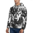 thumbnail image 3 of Sikiie Majestic Wolf Landscape Men's Hoodie, Essentials Hoodie, Sweatshirt, Pullover Hooded Sweatshirt for Men-Large, 3 of 7
