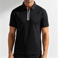 thumbnail image 6 of Men's Summer Ice Silk Cooling Quick Dry Business Sports Lapel Half-Zip Short Sleeve Shirt Casual Button Down Tops Tees Breathable Moisture Wicking Golf Fishing Hiking Outfits, 6 of 6