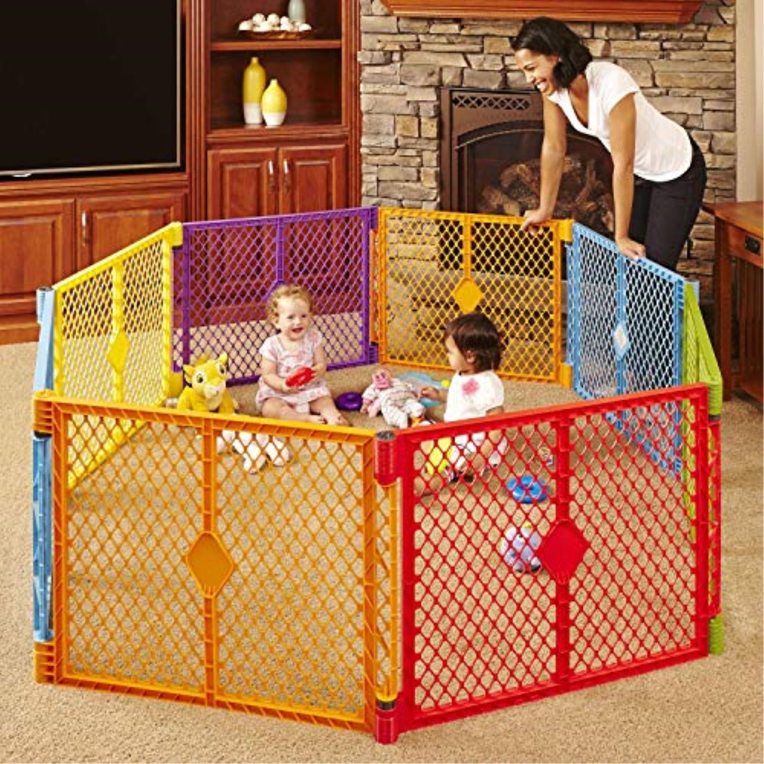 Photo 1 of Toddleroo By North States Superyard Colorplay 8 Panel Freestanding Gate