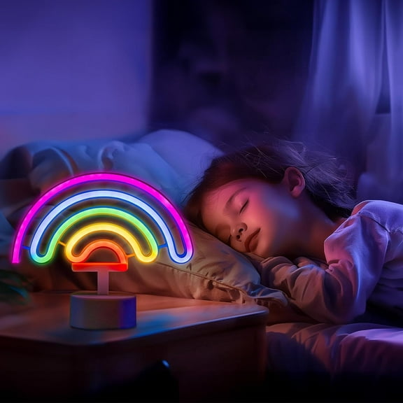USB Powered Rainbow Neon Light, Bedroom and Living Room Neon Sign Decor, for Kids Room Christmas Party Decor, Gaming Room, Party, Gift