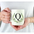 thumbnail image 3 of Koyal Wholesale Ceramic Coffee Mug, Garden Green Monogram Initial Letter Q, 3 of 5