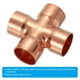 thumbnail image 4 of Uxcell Copper Cross Pipe Fitting 4 Way Welding Copper End Feed Equal Connector for Plumbing 7/8"(22.3mm) 1pcs, 4 of 5