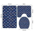 thumbnail image 3 of Dark Blue Christmas Dog and Snowman Pattern Bathroom Rugs Sets 3 Piece,Toilet Cover Set,Absorbent Non Slip Bathroom Mats Sets with U-Shaped Contour Rug Toilet Rug Set, 3 of 5