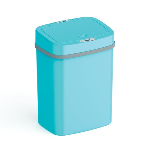 Nine Stars 3.2 Gallon Trash Can, Plastic Touchless Bathroom Trash Can