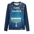 thumbnail image 4 of Wancir Happy Hanukkah Sweatshirt Women Ugly Hanukkah Sweater Funny Chanukah Shirts Casual Long Sleeve Crewneck Pullover Tops, 4 of 4