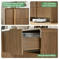 thumbnail image 5 of Papajet 5 Drawer Dresser, 48" Tall Modern Chest of Drawers with Pine Handle, Rounded Corner & Anti-Tip for Bedroom, Living Room, Entryway, Dark Walnut, 5 of 10