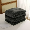 thumbnail image 6 of Gentlesoft Sherpa Fleece Throw Blanket for Couch - Fluffy & Cozy Cable Jacquard Tufted Throw for Women Gift, Thick and Warm Christmas Blanket for Winter,59x39 In （Dark Gray）, 6 of 6