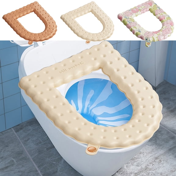 All Season Cushioned Toilet Seats, Toilet Seat Warmer, Toilet Seat Pads, Bathrooms Seat Covered for Toilet, Self-scented and Washable