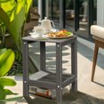 thumbnail image 3 of LovoIn | Patio Garden Side Table With 2 Layer Storage,Outdoor End Tables for Your Adirondack Chair - Gray, 3 of 9