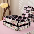 thumbnail image 5 of Homewish Pink Flowers Zipper Full Size Comforter Sets with Fitted Sheet and 2 Pillowcases For Girls Kids,Geometric Patchwork Grid Zipper Bedding Set,Reversible,4 Pieces, 5 of 7