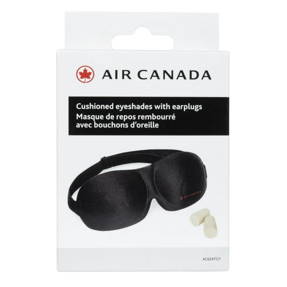 Air Canada Cushioned Satin Sleep Masks with Earplugs, Eyeshades with Earplugs