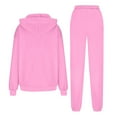 thumbnail image 3 of Wutalume Women's 2-Piece Oversized Hoodie Sweatsuit Set, Baggy Sweatshirt and Joggers with Pockets, Casual Fall Fashion Outfit,Pink 2XL, 3 of 3