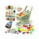 thumbnail image 1 of Kids Shopping Cart With Food Shopping Trolley Basket For Toy Shop Kitchen 65 PCS Play Food Role Play Educational Toy, 1 of 4