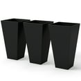 thumbnail image 1 of Outsunny 28" Tall Plastic Planters, Set of 3 Garden Flower Pots, Black, 1 of 10
