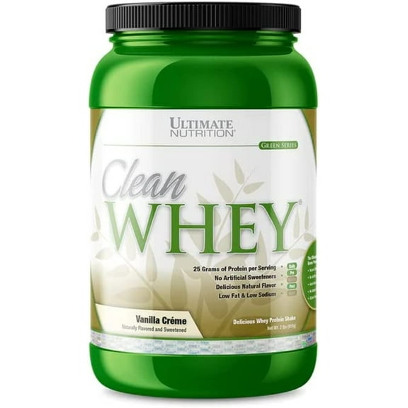 Ultimate Nutrition Clean Whey Vanilla Crème New , 25 g protein per sevings.