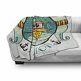 thumbnail image 2 of Maritime Soft Flannel Fleece Throw Blanket, Ship Ahoi Captain Seaman Print on Plain Background, Cozy Plush for Indoor and Outdoor Use, 60" x 80", Multicolor, by Ambesonne, 2 of 5